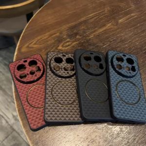 Magsafe Magnetic Wireless Charging Luxury Solid Color Mountain Texture Phone Case For Xiaomi 15 Ultra 14 Ultra Bumper Back Cover