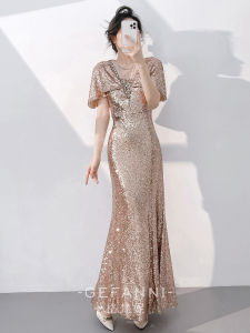 Elegant Rose Gold Evening Dress 2026 New Design
