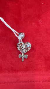 Poh Heng Jewellery 18K Heart Pendant in White Gold