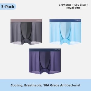 Yuzhaolin | Antibacterial Breathable Seamless Ice Silk Mens Boxer Shorts