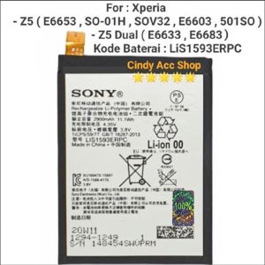 Baterai Sony Xperia Z5 Z5 Dual E6653 E6603 E6634 E6683 LIS1593ERPC