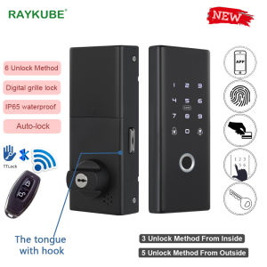 RAYKUBE P1 Digital Grille Lock Bluetooth TTlock APP Auto-lock/ 6 Unlocking method / IP65 waterproof / For gate door lock grill door lock