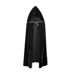 Halloween Velvet Cape with Hat Devil Adult Costume Red Black Witch Vampire Death Golden Velvet Hooded Cloak for Women