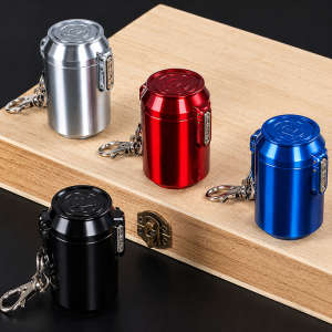 Móc khóa gạt tàn mini hình lon nước kim loại nhiều màu cao cấp