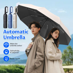 60 Ribs Folding Umbrella Large Size Sunshade Fully Automatic Umbrella Thickened Black Rubber Sunshade Ring Buckle Umbrella雨伞