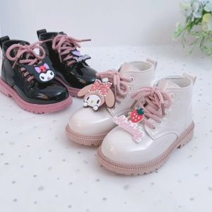 Black Boots For Kids Girl Rubber Shoes Cartoon Character Baby Shoes Korean Girl Shoes 1 to 6 yrl