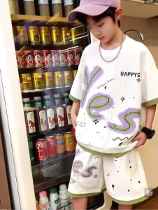 Quần áo bé trai 5-14 tuổi bộ quần áo cho bé trai 18-45kg mẫu YES cá tính năng động hàng may kĩ