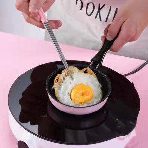 1pc Mini Nonstick Cast Iron Skillet with Pink Handle - Portable Omelette Pan for Induction & Gas Cooktops Ideal for Breakfast