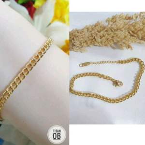 Gelang Tangan Rantai Sisik Naga Gold Titanium CXA169 Clue Xuping