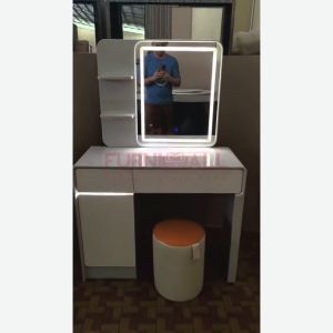 (Free Installation)Furnimall Minimalist Makeup Table Meja Solek Dressing Table Led Mirror