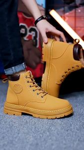 ALVIN boots for men tactical shoes 2024 New Brown/Black Ankle Boots for Men Low Cut  Casual Fashion Mens Shoes