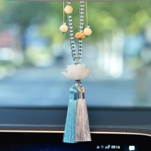 Buddha Lotus Car Hanging Ornament Mirror Pendant Goddess Style High End Feeling Vehicle Interior Decoration Lucky Charm