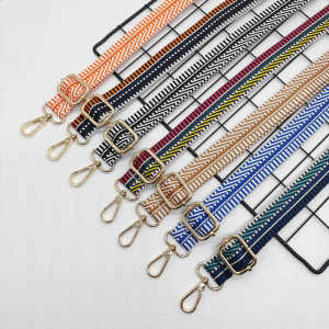 Bag Crossbody Long Shoulder Strap Embroider Woven Woven Belt Color Nylon Narrow Band Sub-Order Purchase Adjustable Crossbody Womens Bag Strap