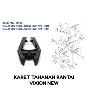 Karet Tahanan Rantai Vixion New - Rubber Seat Seal Guard Bantalan Penahan Dudukan Pangkon Bracket Braket Peredam Penahan Rante Swing Arm Fork Forek Yamaha Vixion New NVA / NVL