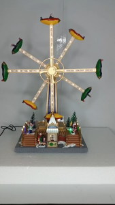 FC009 Christmas LED Fairyground Spinning Flying  Starship with  Christmas Music Festive Decor