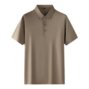 ROMON | Áo thun polo tay ngắn bằng lụa băng mùa hè mỏng cho nam thương hiệu Romon cổ polo màu trơn cỡ lớn thời trang công sở thường ngày