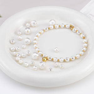 รูปฟุตบอล ABS ลูกปัดร้อยไข่มุกเทียมสำหรับเครื่องประดับทำเครื่องเพชรกำไล DIY