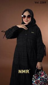 NMR Midi Dress Katun Bordir Bolong Vol 2269-5