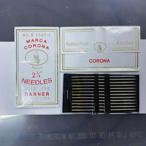 (เข็มก้นทองแท้) เข็ม 12 เล่ม สอยผ้าก้นทอง คละยี่ห้อ เบอร์ 2 (3/4)