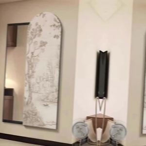Dressing mirror with stand dressing mirror wall mirror full length full body mirror wall mount mirror with rack dressing mirror r Chinese style painting 镜子全身