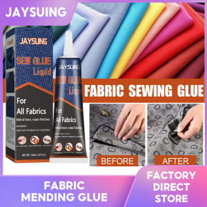 Jaysuing Sew Glue Liquid Fabric Jeans PU Leather Sew Glue Fast Dry Multifunctional Clothing Repair Glue Sewing Solution Supplies Fabric Glue Needle Thread Sewing Clothes Mending Glue Adhesive Clothing Repair Glue High Viscosity Strength