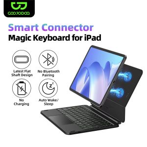 GOOJODOQ | GOOJODOQ Smart Pogo Pin Magic Keyboard Case for iPad Air 13 2026 Air 10.9 Pro 11 Direct Connection Multi-Touch Trackpad Keyboard