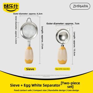KAULUS | Food Grade 304 Stainless Steel Baby Food Preparation Set Sieve Strainer Colander Egg White Separator Masher