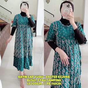 DSKJ001 l ECER DASTER KEJORA BAHAN RAYON SUPER / BATIK CAP PREMIUM / DASTER BUSUI 2 TALI SAMPING