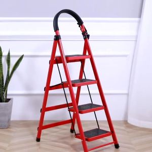 💒【Spring Garden Furniture Store】💒Ladder Foldable Home metal Step ladder Folding 3/5/6 Steps Industrial Folding Ladder Heavy Duty Material Handling>Ladders & Workbenches