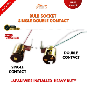 BULB SOCKET SINGLE & DOUBLE CONTACT JAPAN WIRE INSTALLED FOR MOTORS