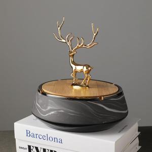 Luxury Marble Style Anti-Splash Ceramic Ashtray