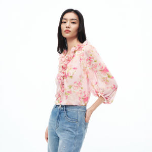 Koradior | 3D Rose Design French Style Womens Shirt