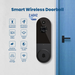 Visual Doorbell Wireless Camera High-Definition Night Vision Low Power Consumption Household Humanoid Recognition Visual Intercom Monitoring Outdoor Wireless Doorbells Security Camera Motion Detection Digital Door Peepholes Wi-Fi Video Intercom