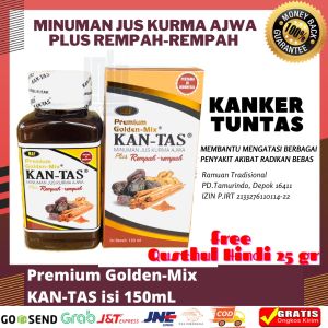 PREMIUM GOLDEN MIX KANTAS MINUMAN JUS KURMA AJWA PLUS REMPAH ISI 150ML Obat Mengatasi Kanker tuntas HIV Benjolan Herbal Kan Tas kan-tas gerd tumor