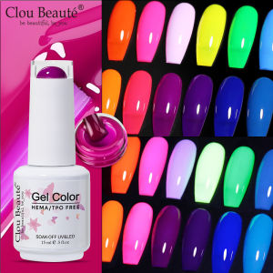 Clou Beaute Solid Gel Nail Polish 15ml Milky White Neon Green Color Gel Varnish Soak off Gel Polish Nail Art Semi Permanent Nail