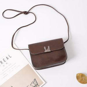 Student Cute Leather Bag Small Bag Female 2021 New Summer Crossbody Bag Square Sling Bag Versatile Simple Retro Shoulder Bag