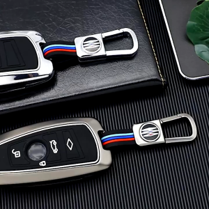 Cover Kunci For BMW 1 3 5 7 Series X1 X3 X4 X5 F10 F20 F30 F18 F25 M3 M4 E34 Remote Key Case Cover Metal Keychain Accessories