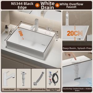NIUNAISI | Deepened Anti-Splash Semi-recessed Basin 20cm