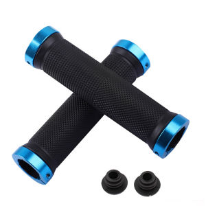 Handles Grips Bike Handlebar Grips Double Lock On Bicycle Handle Bar Rubber Hand Grip Suitable for Folding Bike BMX Beach Crui