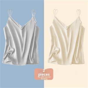 Lieoyuarn | Acetate Satin V-neck Vest Fashionable Underwear