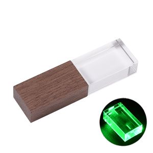 jaster | LED Lamp Crystal 64GB USB Flash Drive 32GB Pen Drive Maple 16GB Memory Stick 8GB Wedding Photography Gifts U Disk 4GB