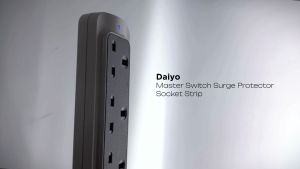 Daiyo DE 366 Master Switch Surge Protector 6 Way Extension Socket Strip 2 Meter long