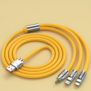 3 In 1 120W 6A Super Fast Charge Type C Liquid Silicone Cable Quick Charge Micro USB Cable For Huawei Mate 50 40 30 Oppo Vivo Xiaomi Charger Cables