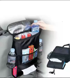 1pcs Car pocket storage bag Auto Car Seat Back Organizer with Cooler Bag (BLACK)