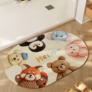 VIKAMA Cartoon Cute Bathroom Mat Super Absorbent Anti Slip Quick Drying Soft Washable Floor Mat for Home Decoration