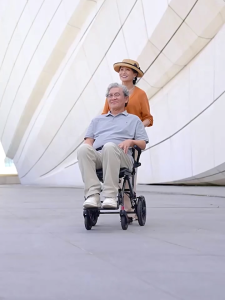 เก้าอี้รถเข็น รถเข็นผู้สูงอายุ วีลแชร์พับได้ Folding wheelchair รถเข็นผู้ป่วย น้ำหนักเบาและพกพาง่ายน้ำหนักเบา น้ำหนักบรรทุก 100 กก