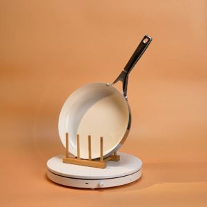 TJean กระทะสแตนเลสแท้ 26cm กระทะ กระทะเคลือบหินอ่อน ทำความสะอาดง่าย