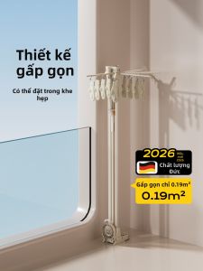 BIREN | Giá Phơi Quần Áo Gấp Gọn Không Cần Đục Lỗ