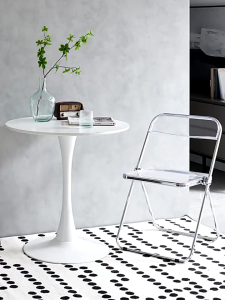 Round Dining Table Home Living Room Leisure Coffee Table Negotiation Table Small Apartment Rental House Balcony Tulip Round Table Modern Minimalist Space Saving Furniture For Dining And Tea Time