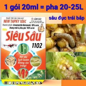 siêu sâu 1102 20ml : diệt sâu cuốn lá muỗi hành nhện gié sâu đục trái cà sâu đục trái bắp sâu đục trái đậu sâu ăn lá rau màu